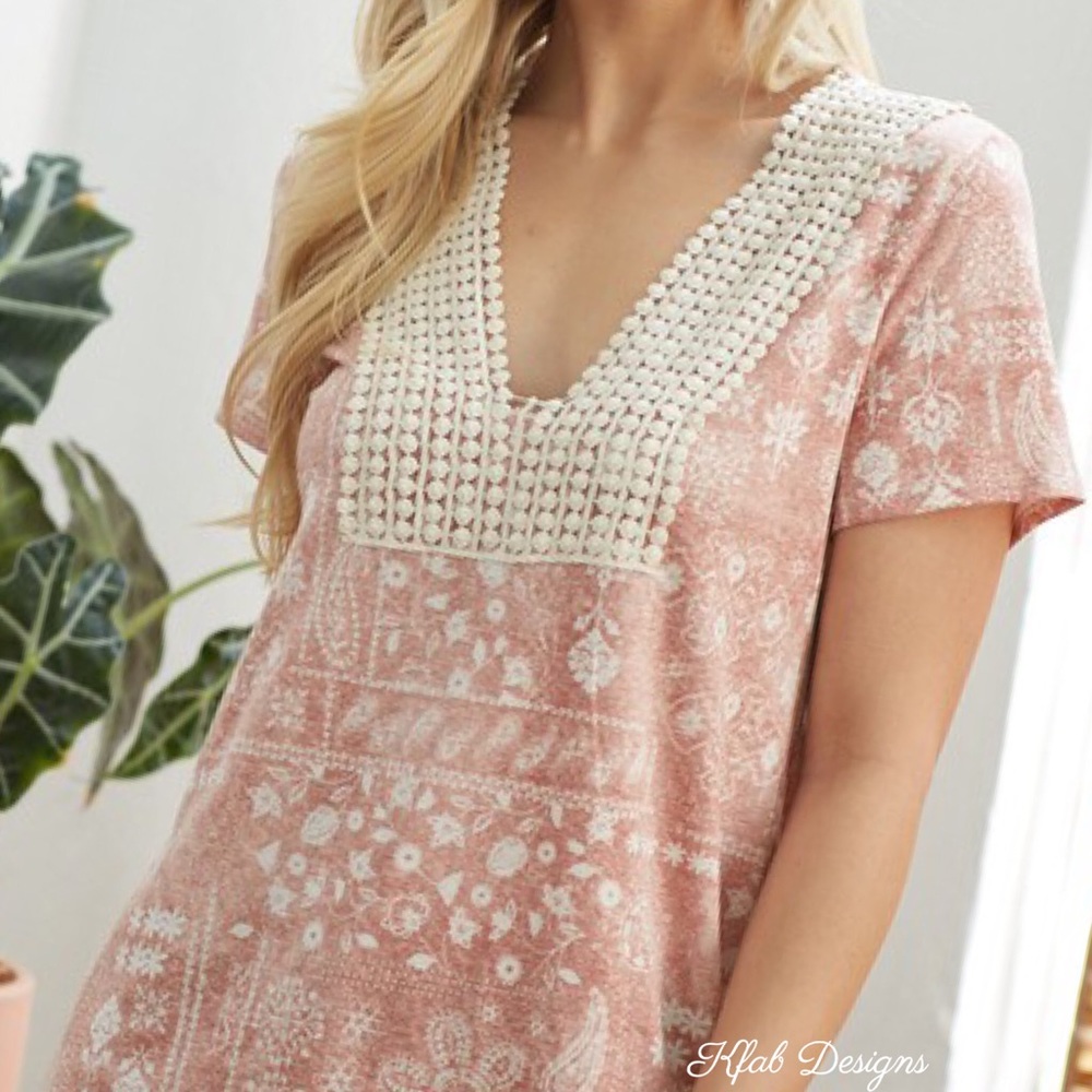 ❤️LAST 1! Triblend Boho Lace Crochet Detail Top! - Picture 10 of 10